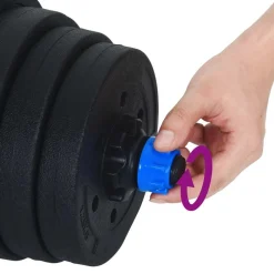 vidaXL Fitness Y Musculación-Set de Mancuernas y Barra de 2 en 1 30kg 30kg