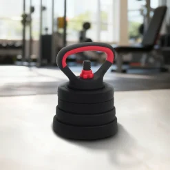 vidaXL Set de Mancuernas, Barra y Kettlebell 4 en 1 20kg 20kg Negro y rojo Clearance
