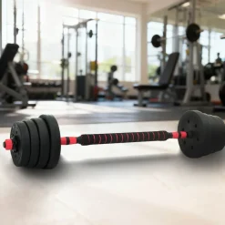 vidaXL Fitness Y Musculación-Set de Mancuernas y Barra de 2 en 1 30kg 30kg
