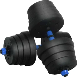 vidaXL Fitness Y Musculación-Set de Mancuernas, Barra y Kettlebell 4 en 1 30kg 30kg