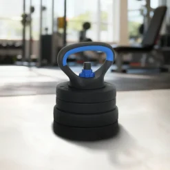 vidaXL Set de Mancuernas, Barra y Kettlebell 4 en 1 20kg 20kg Negro y azul Sale