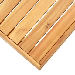 vidaXL Muebles De Jardín-Set de mesa y reposapiés de jardín cojín madera maciza acacia