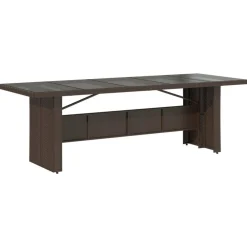 vidaXL Muebles De Jardín-Set de mesa y sillas de jardín 11 pzs y cojines ratán PE marrón