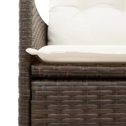 vidaXL Muebles De Jardín-Set de mesa y sillas de jardín 11 pzs y cojines ratán PE marrón