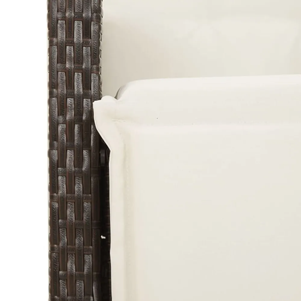vidaXL Muebles De Jardín-Set de mesa y sillas de jardín 11 pzs y cojines ratán PE marrón