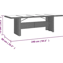vidaXL Set de mesa y sillas de jardín 11 pzas y cojines ratán PE Beige Hot