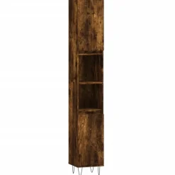 vidaXL Set de muebles baño 3 pzas madera contrachapada Roble ahumado New