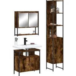 vidaXL Conjuntos De Muebles-Set de muebles baño 3 pzas madera contrachapada