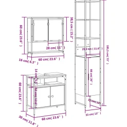 vidaXL Conjuntos De Muebles-Set de muebles baño 3 pzas madera contrachapada
