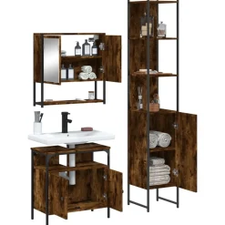 vidaXL Conjuntos De Muebles-Set de muebles baño 3 pzas madera contrachapada