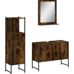 vidaXL Conjuntos De Muebles-Set de muebles baño 3 pzas madera contrachapada