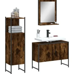 vidaXL Conjuntos De Muebles-Set de muebles baño 3 pzas madera contrachapada