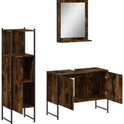 vidaXL Conjuntos De Muebles-Set de muebles baño 3 pzas madera contrachapada