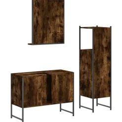vidaXL Conjuntos De Muebles-Set de muebles baño 3 pzas madera contrachapada