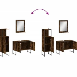 vidaXL Conjuntos De Muebles-Set de muebles baño 3 pzas madera contrachapada