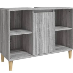 vidaXL Set de muebles de baño 3 pzas madera contrachapada Gris sonoma Outlet