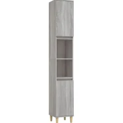 vidaXL Set de muebles de baño 3 pzas madera contrachapada Gris sonoma Outlet