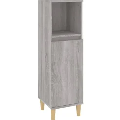 vidaXL Set de muebles de baño 3 pzas madera contrachapada Gris sonoma Outlet