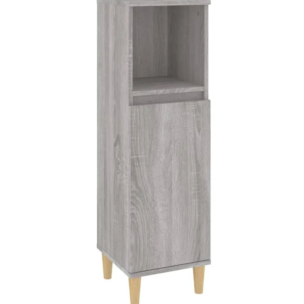 vidaXL Set de muebles de baño 3 pzas madera contrachapada Gris sonoma Outlet