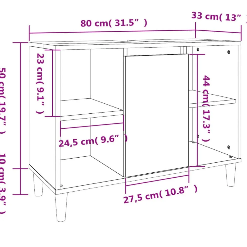 vidaXL Set de muebles de baño 3 pzas madera contrachapada Gris sonoma Outlet
