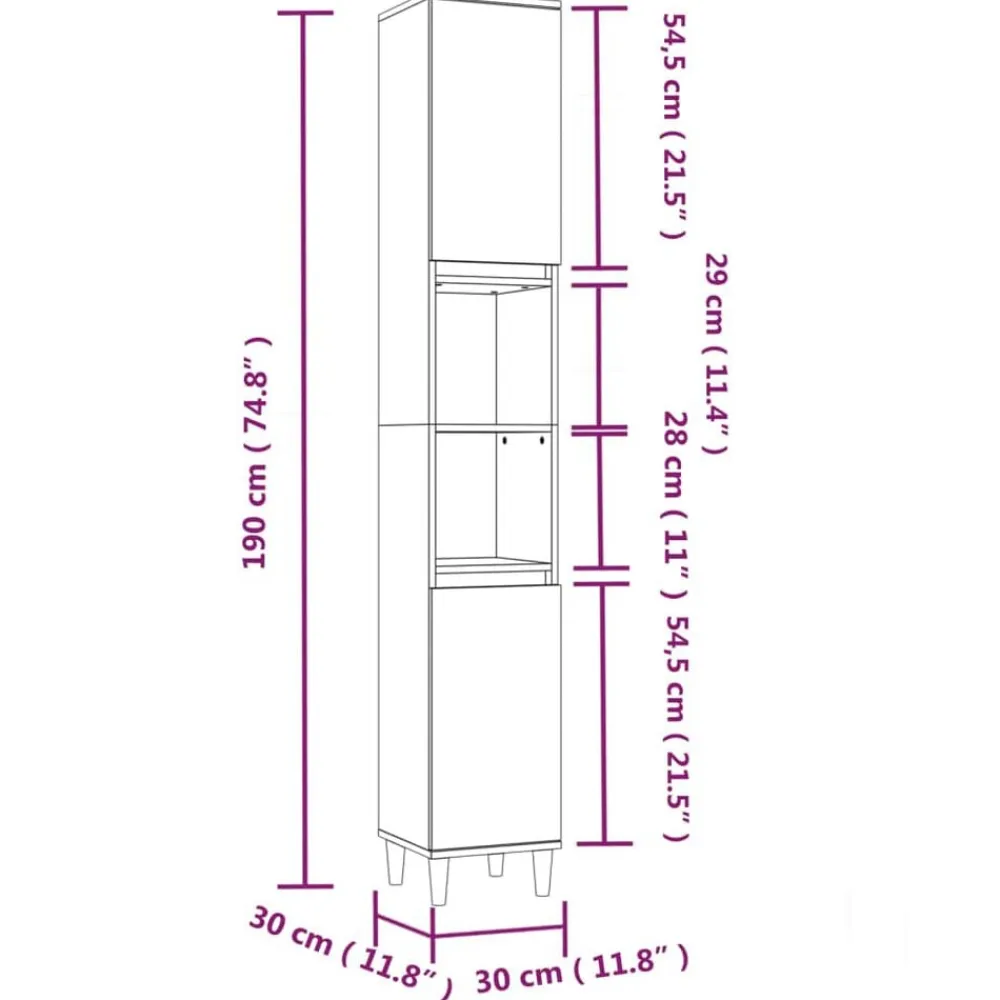 vidaXL Set de muebles de baño 3 pzas madera contrachapada Gris sonoma Outlet