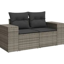 vidaXL Muebles De Jardín-Set de muebles de jardín 6 pzas y cojines ratán sintético