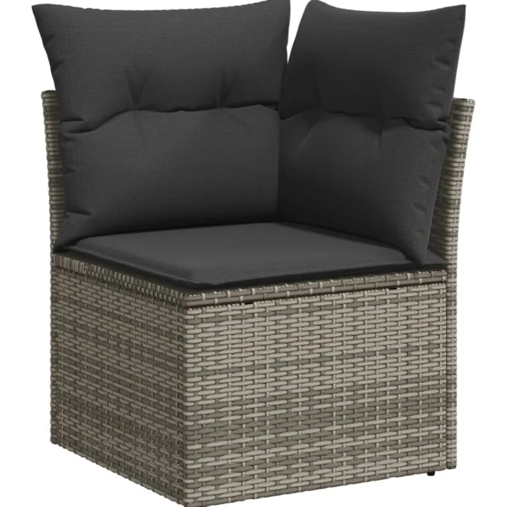 vidaXL Muebles De Jardín-Set de muebles de jardín 6 pzas y cojines ratán sintético