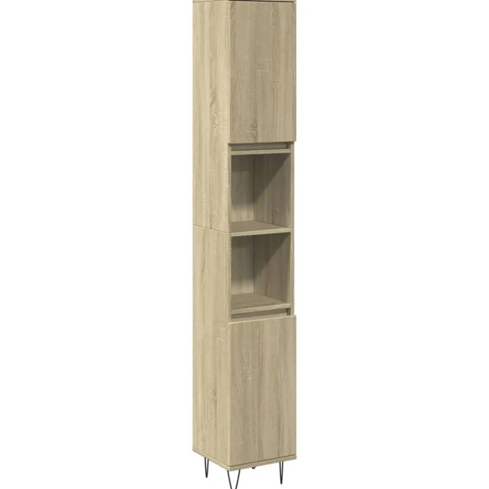 vidaXL Conjuntos De Muebles-Set de muebles de baño 3 pzas madera contrachapada