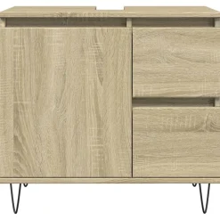 vidaXL Conjuntos De Muebles-Set de muebles de baño 3 pzas madera contrachapada