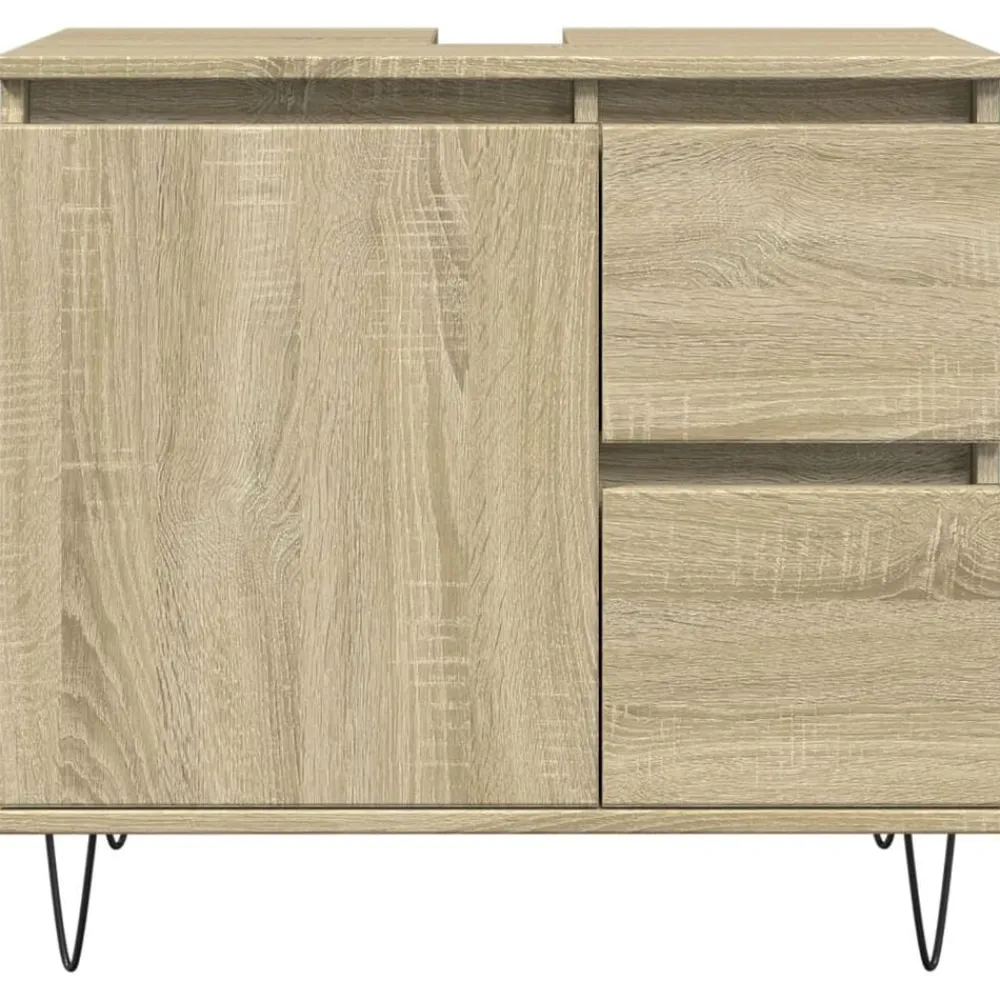 vidaXL Conjuntos De Muebles-Set de muebles de baño 3 pzas madera contrachapada