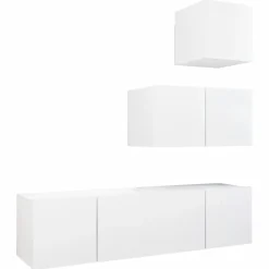 vidaXL Muebles Tv-Set de muebles de salón TV 4 piezas madera de ingeniería