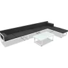vidaXL Muebles De Jardín-Set de muebles de jardín 5 piezas textilene aluminio negro