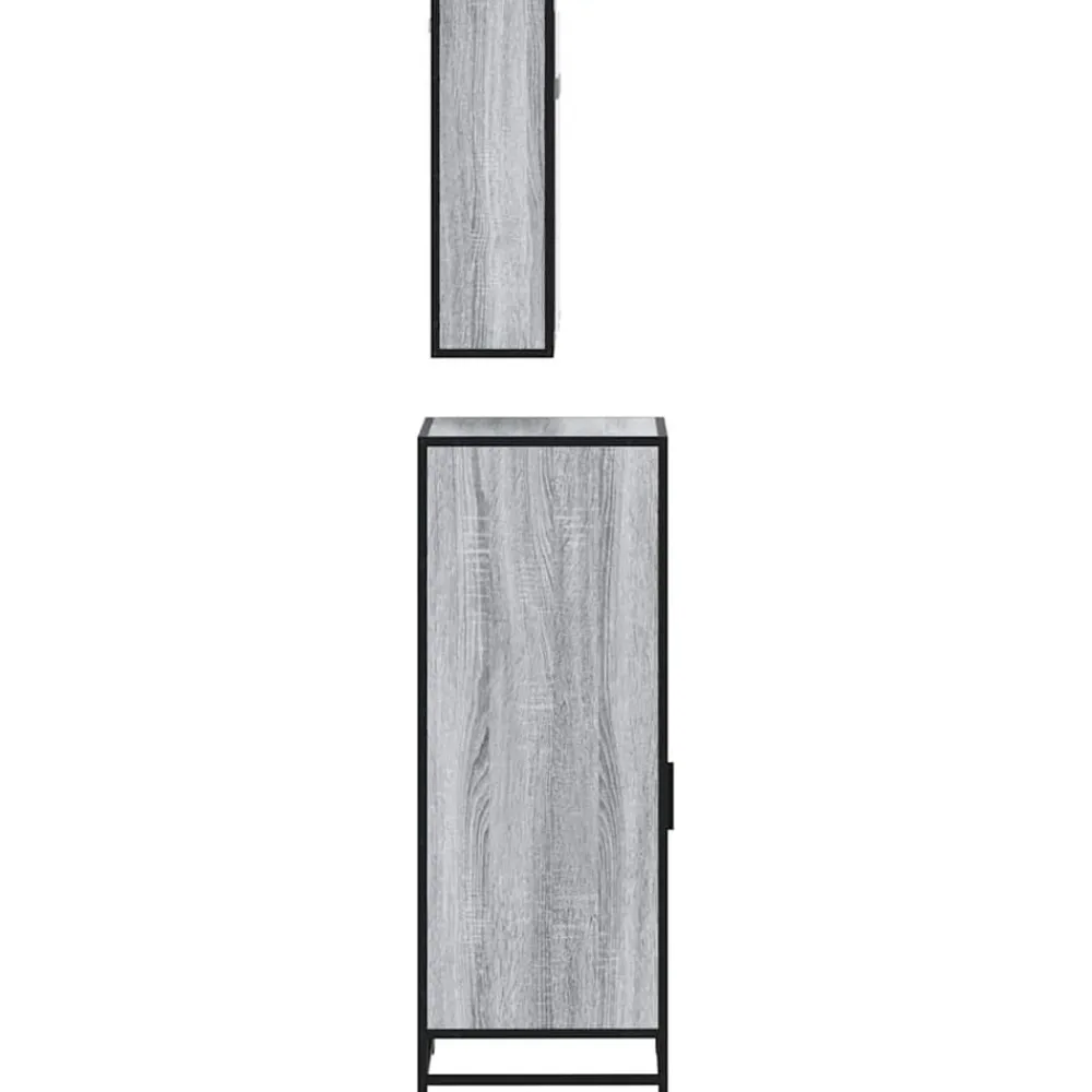 vidaXL Set de muebles de baño 3 pzas madera contrachapada Gris sonoma Clearance