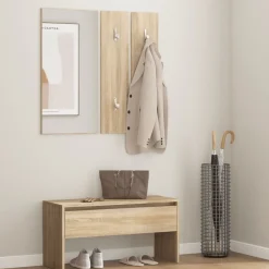 vidaXL Bancos-Set de muebles de recibidor madera contrachapada