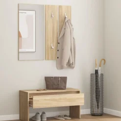 vidaXL Bancos-Set de muebles de recibidor madera contrachapada
