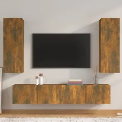 vidaXL Muebles Tv-Set de muebles de TV 4 pzas madera contrachapada
