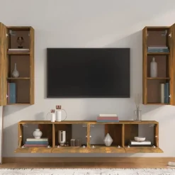 vidaXL Muebles Tv-Set de muebles de TV 4 pzas madera contrachapada