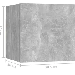 vidaXL Muebles Tv-Set de muebles de salón 4 pzas madera ingeniería gris hormigón