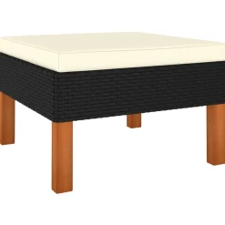 vidaXL Set de muebles de jardín 5 pzas y cojines ratán sintético Negro Clearance