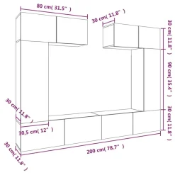 vidaXL Muebles Tv-Set de muebles de TV 6 pzas madera contrachapada