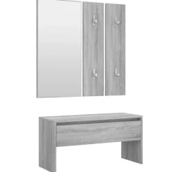 vidaXL Bancos-Set de muebles de recibidor madera contrachapada