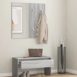 vidaXL Bancos-Set de muebles de recibidor madera contrachapada
