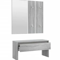 vidaXL Bancos-Set de muebles de recibidor madera contrachapada