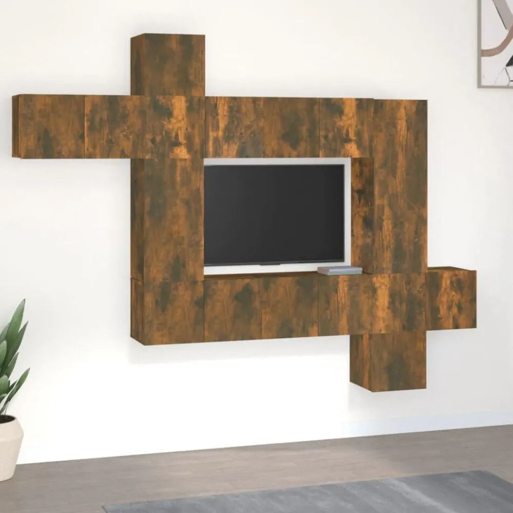 vidaXL Muebles Tv-Set de muebles de TV 10 pzas madera contrachapada
