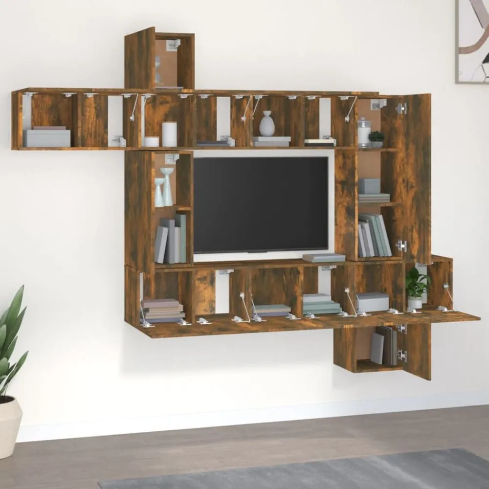 vidaXL Muebles Tv-Set de muebles de TV 10 pzas madera contrachapada