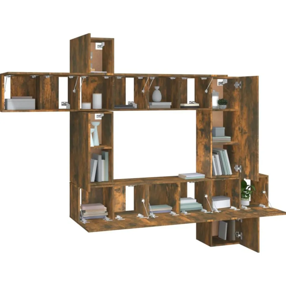 vidaXL Muebles Tv-Set de muebles de TV 10 pzas madera contrachapada