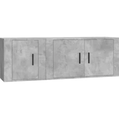 vidaXL Muebles Tv-Set de muebles de TV 2 pzas madera contrachapada gris hormigón