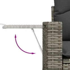 vidaXL Set de muebles de jardín 6 pzas y cojines ratán sintético Gris Online