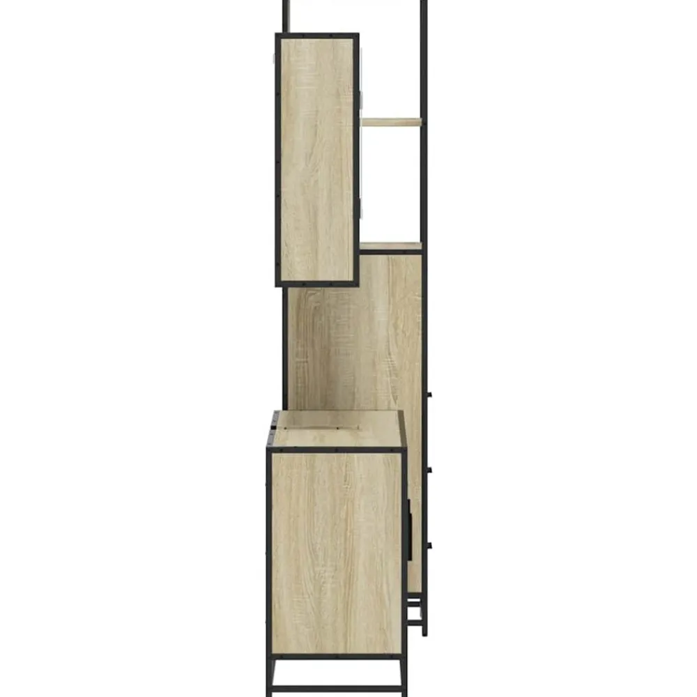 vidaXL Set de muebles de baño 3 pzas madera contrachapada Roble Sonoma Best