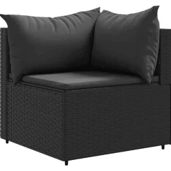 vidaXL Muebles De Jardín-Set de muebles de jardín y cojines 7 pzas ratán sintético
